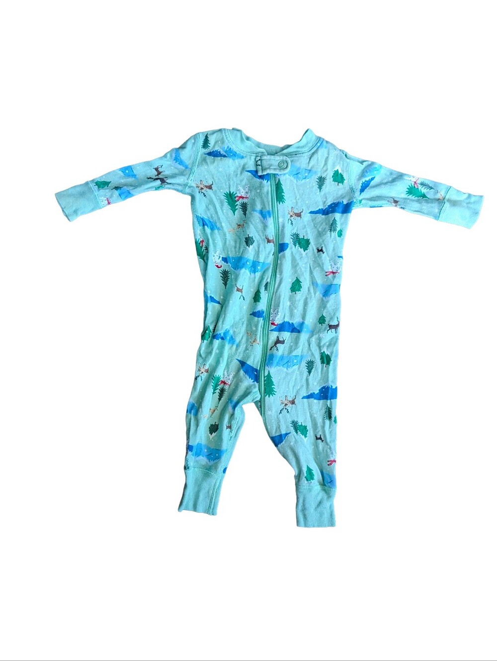 Hanna Andersson Santa’s Forest Organic Cotton Sleeper Size 60 6-9 months 2017